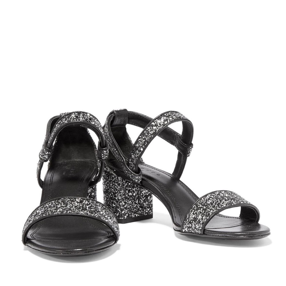 NWT Sandro Aurele Glittered Heel Sandals